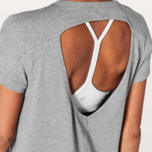 Lululemon Day Tripper Heathered Gray Open Back Casual Dress - 6 - Picture 3 of 9